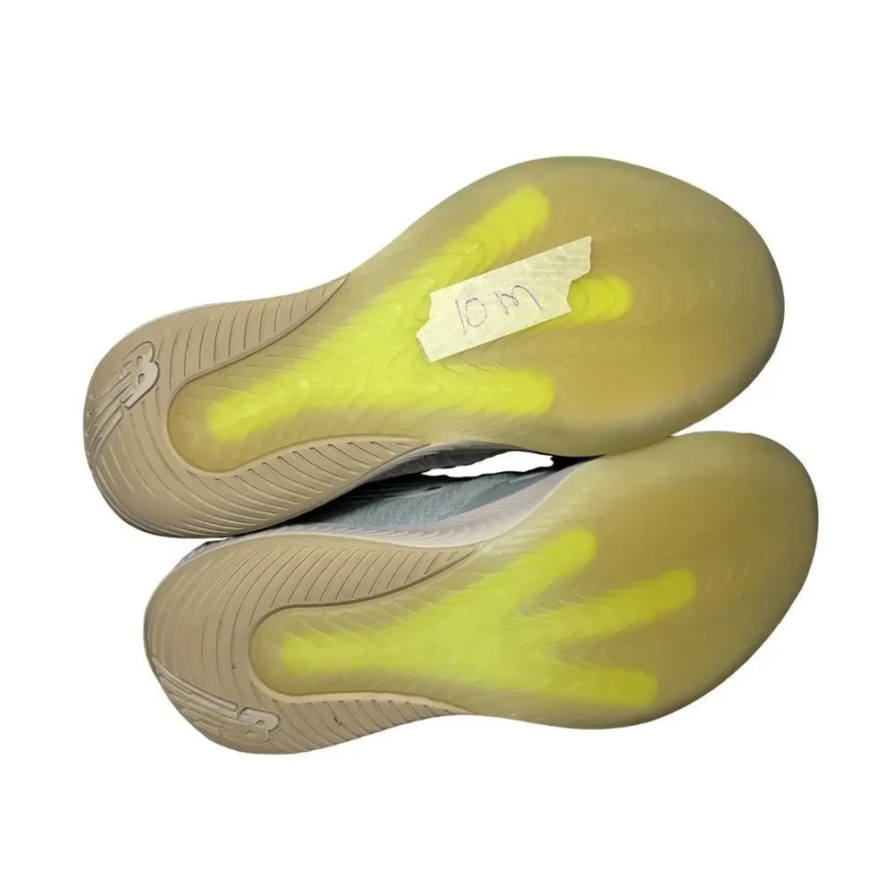 New Balance Light Gray Sneaker with Neon Yellow N Logo size 10 2E 996